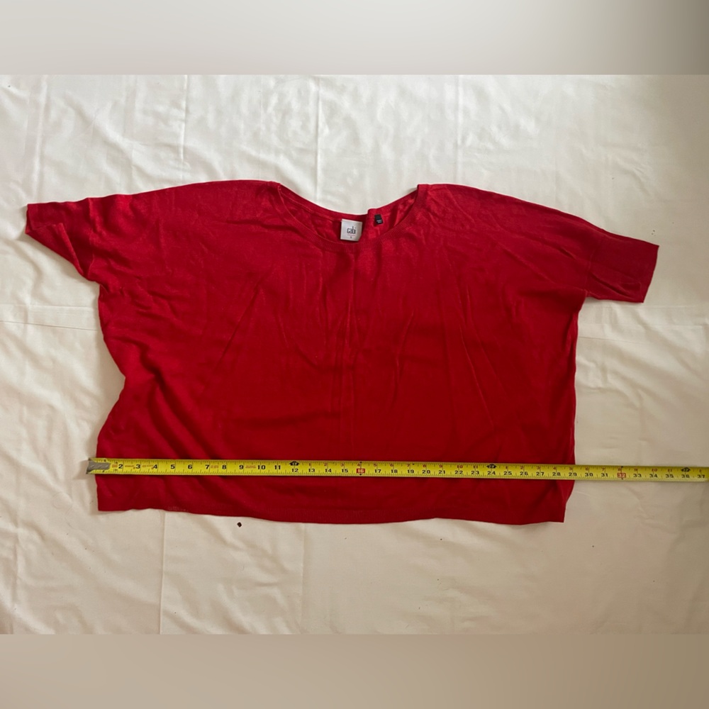 Vintage Cabi Wool red square knit top